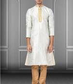 Festive Wear Designer Linen Silk Heavy Kurta With Pyjama