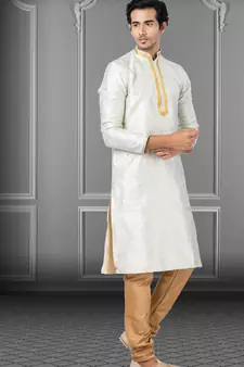 Festive Wear Designer Linen Silk Heavy Kurta With Pyjama