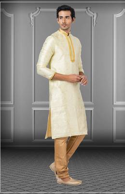 Festive Wear Designer Linen Silk Heavy Kurta With Pyjama 2