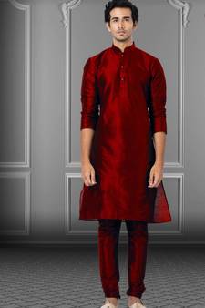 Festive Wear Designer Dhupion Raw Silk Heavy Kurta With Pyjama
