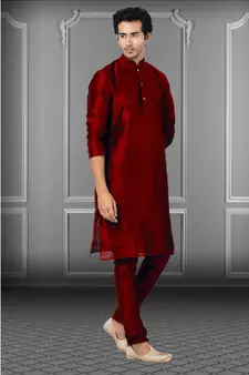 Festive Wear Designer Dhupion Raw Silk Heavy Kurta With Pyjama