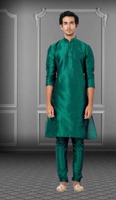 Festive Wear Designer Dhupion Raw Silk Heavy Kurta With Pyjama 1