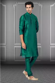 Festive Wear Designer Dhupion Raw Silk Heavy Kurta With Pyjama