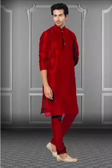 Festive Wear Designer Dhupion Raw Silk Heavy Kurta With Pyjama