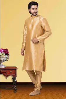 Festive Wear Designer Dhupion Raw Silk Heavy Kurta With Pyjama