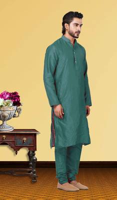 Festive Wear Designer Dhupion Raw Silk Heavy Kurta With Pyjama 2