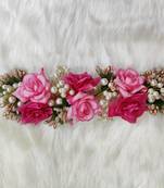 Artificial Flowers Hand Made Women Hair Accessories Hair Pins, Hair Veni.(Pink)