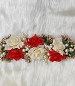 Artificial Flowers Hand Made Women Hair Accessories Hair Pins, Hair Veni.(Red)