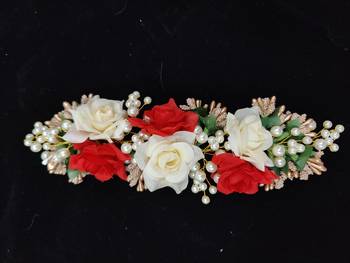 Artificial Flowers Hand Made Women Hair Accessories Hair Pins, Hair Veni.(Red) 2