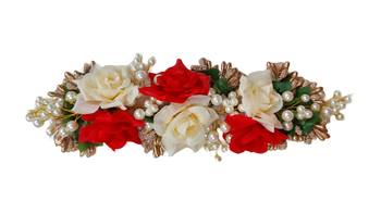 Artificial Flowers Hand Made Women Hair Accessories Hair Pins, Hair Veni.(Red) 3