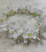 Bridal Artificial Flowers Hand Made Soft Tiara for Wedding, Anniversary (White)