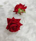Maroon Rose Flowers Hair Clips,Hair Accessories,Hair Pins for B'day,Gift(2 Pack)