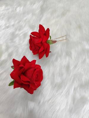 Red Rose Flowers Hair Clips,Hair Accessories,Hair Pins for B'day,Gift(2 Pack) 1