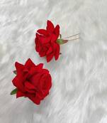 Red Rose Flowers Hair Clips,Hair Accessories,Hair Pins for B'day,Gift(2 Pack)