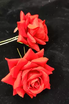 Red Rose Flowers Hair Clips,Hair Accessories,Hair Pins for B'day,Gift(2 Pack)