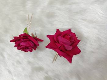 Rani PN Rose Flower Hair Clips,Hair Accessories,Hair Pins for B'day,Gift(2 Pack) 1