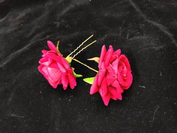 Rani PN Rose Flower Hair Clips,Hair Accessories,Hair Pins for B'day,Gift(2 Pack) 2