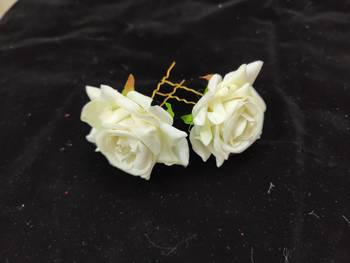 White Rose Flowers Hair Clips,Hair Accessories,Hair Pins for B'day,Gift(2 Pack) 2