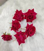 Pink Rani Rose Flws Hair Clips,Hair Accessories,Pins for B'day,Gift(6 Pack)