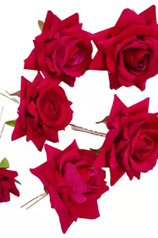 Pink Rani Rose Flws Hair Clips,Hair Accessories,Pins for B'day,Gift(6 Pack)