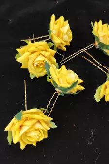 Yellow Rose Flowers Hair Clips,Hair Accessories,Hair Pins for B'day,Gift(6 Pack)