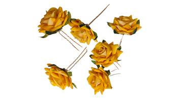 Yellow Rose Flowers Hair Clips,Hair Accessories,Hair Pins for B'day,Gift(6 Pack) 3