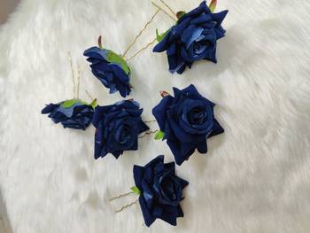 Blue Rose Flowers Hair Clips,Hair Accessories,Hair Pins for B'day,Gift(6 Pack) 1