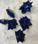 Blue Rose Flowers Hair Clips,Hair Accessories,Hair Pins for B'day,Gift(6 Pack)