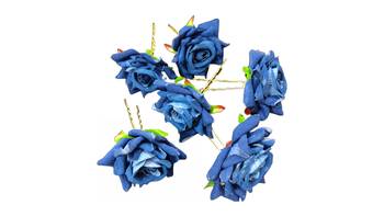 Blue Rose Flowers Hair Clips,Hair Accessories,Hair Pins for B'day,Gift(6 Pack) 3