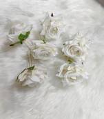 White Rose Flowers Hair Clips,Hair Accessories,Hair Pins for B'day,Gift(6 Pack)