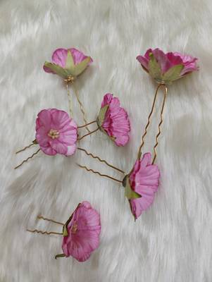 Purple Flowers Hair Clips,Hair Accessories,Hair Pins for B'day,Gift(6 Pack) 1