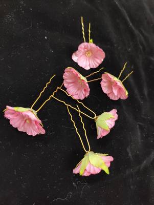 Purple Flowers Hair Clips,Hair Accessories,Hair Pins for B'day,Gift(6 Pack) 2
