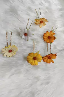 MultiColour Flowers Hair Clips,Hair Accessories,Hair Pins for B'day,Gift(6 Pack)