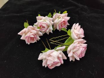 Pink Flowers Hair Clips,Hair Accessories,Hair Pins for B'day,Gift(6 Pack) 1