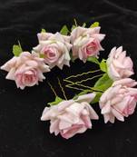 Pink Flowers Hair Clips,Hair Accessories,Hair Pins for B'day,Gift(6 Pack)