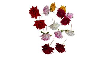 MultiColour Flowers Hair Clips,Hair Accessories,Hair Pins for B'day,Gift(14Pack) 3