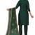 Green thread embroidery polycotton salwar