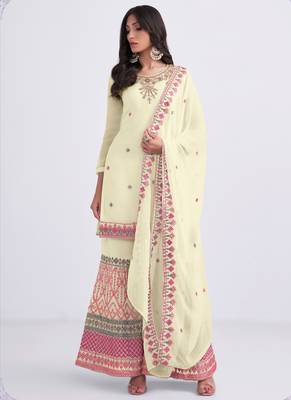 Cream pakistani-salwar-kameez 1