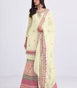 Cream pakistani-salwar-kameez