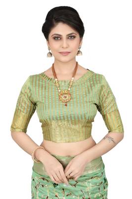 SERONA FABRICS Women's Assam Cotton Silk With Golden Border And Multicolor Thread Embroidered Saree 4