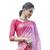 Pink printed pure chiffon saree with blouse