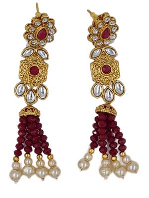 Glorious Ruby Colour Kundan Gold Plated Choker Necklace Set for Women NS_1835_R_295 3