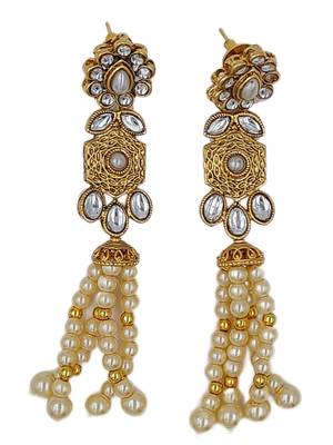 Glorious White Colour Kundan Gold Plated Choker Necklace Set for Women NS_1835_W_295 3