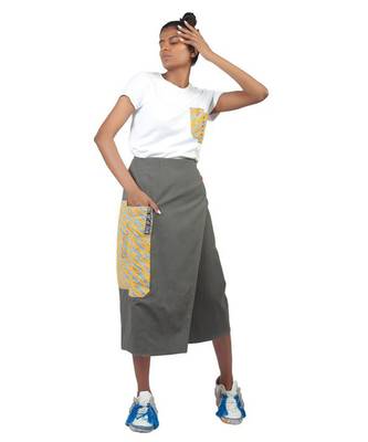 Multi Colour Reversible Wrap Skirt 1