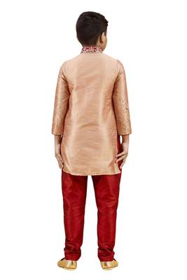 Gold embroidered silk boys-kurta-pyjama 5