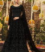 Black Embroidered Wedding Anarkali Suit