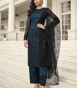 Turquoise Embroidered Pakistani Pant Style Salwar Suit