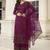 Magenta Embroidered Pakistani Pant Style Salwar Suit