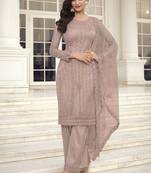 Mauve Embroidered Pakistani Pant Style Salwar Suit