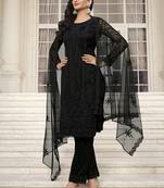 Black Embroidered Pakistani Pant Style Salwar Suit